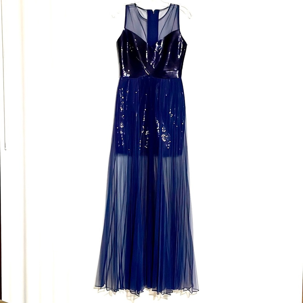 BCBG Navy Beaded gown